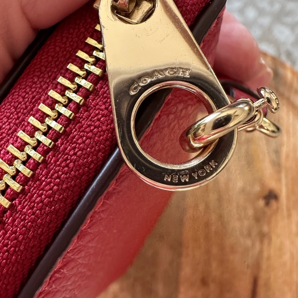 Coach Red Leather Wallet with Gold Accents - Picture 4 of 4